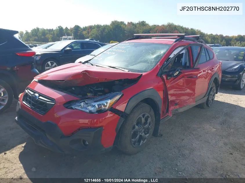 2022 Subaru Crosstrek VIN: JF2GTHSC8NH202770 Lot: 12114655