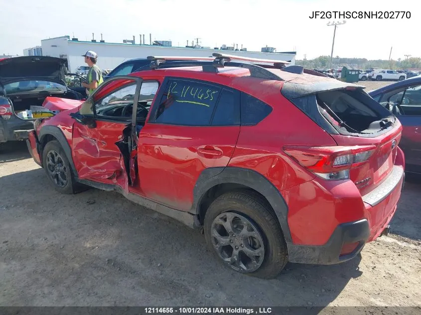 2022 Subaru Crosstrek VIN: JF2GTHSC8NH202770 Lot: 12114655