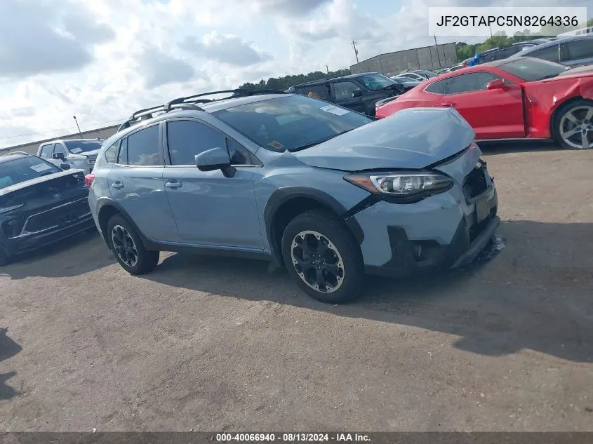 2022 Subaru Crosstrek Premium VIN: JF2GTAPC5N8264336 Lot: 40066940