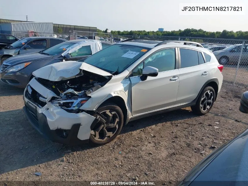 2022 Subaru Crosstrek Limited VIN: JF2GTHMC1N8217821 Lot: 40238728