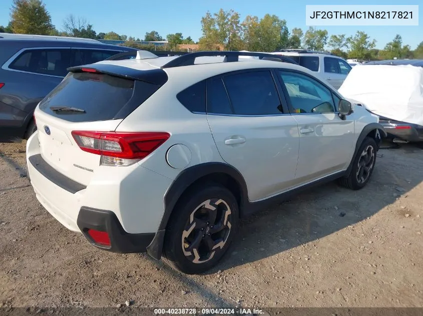 2022 Subaru Crosstrek Limited VIN: JF2GTHMC1N8217821 Lot: 40238728