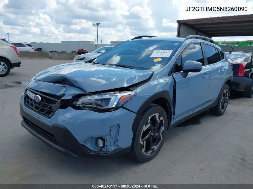 2022 Subaru Crosstrek Limited VIN: JF2GTHMC5N8260090 Lot: 40243117