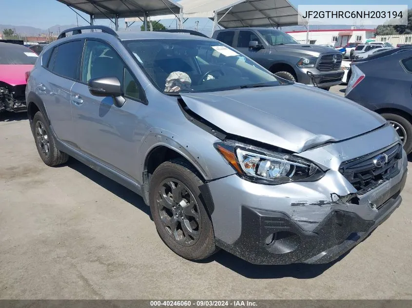 2022 Subaru Crosstrek Sport VIN: JF2GTHRC6NH203194 Lot: 40246060