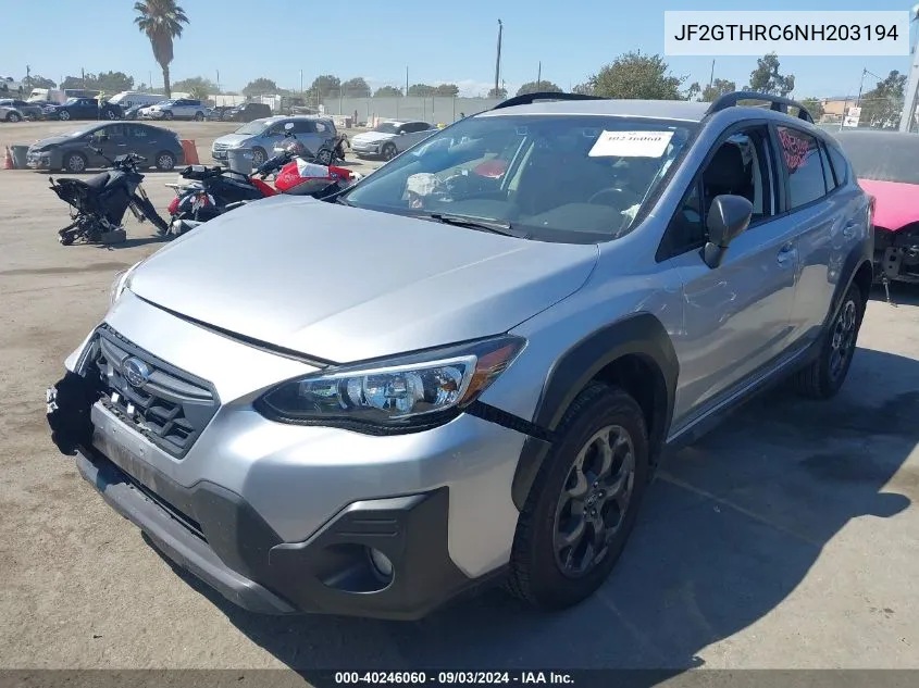 2022 Subaru Crosstrek Sport VIN: JF2GTHRC6NH203194 Lot: 40246060