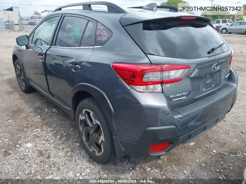 2022 Subaru Crosstrek Limited VIN: JF2GTHMC2NH257342 Lot: 40258094