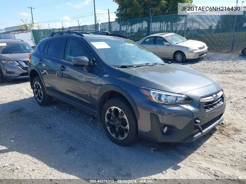 2022 Subaru Crosstrek Premium VIN: JF2GTAEC6NH216430 Lot: 40376313