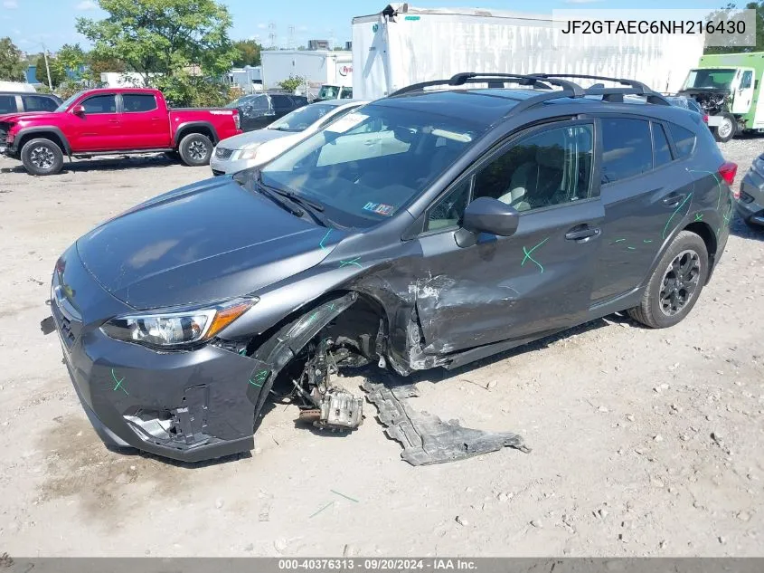 2022 Subaru Crosstrek Premium VIN: JF2GTAEC6NH216430 Lot: 40376313