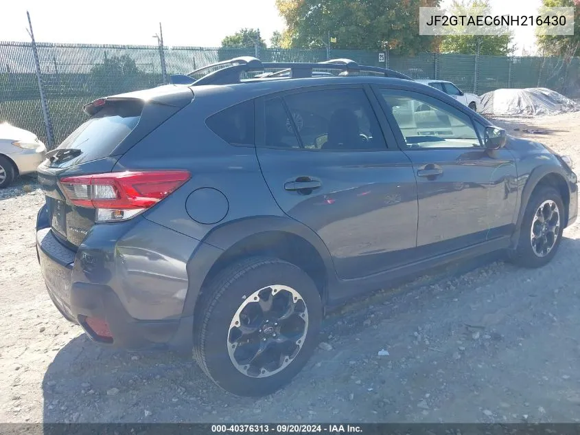 2022 Subaru Crosstrek Premium VIN: JF2GTAEC6NH216430 Lot: 40376313