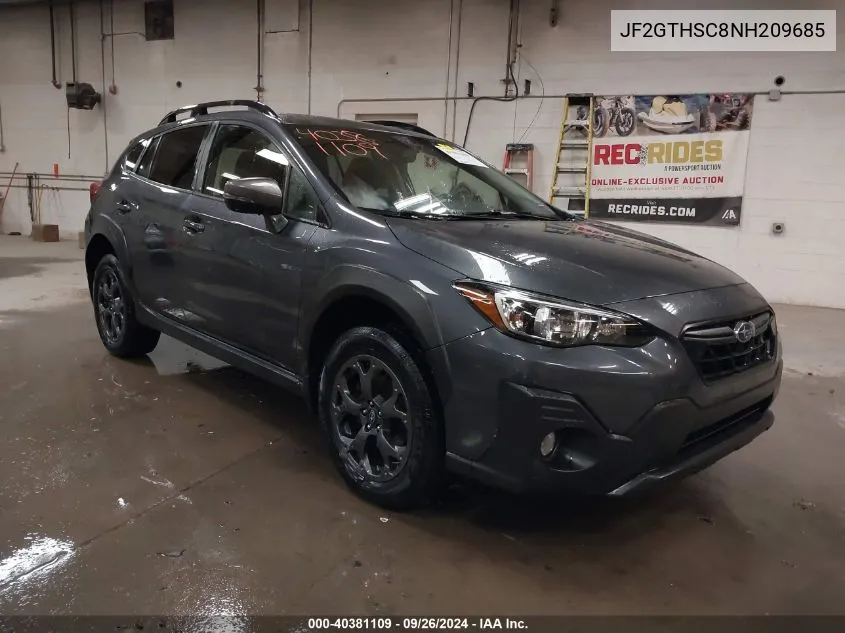 2022 Subaru Crosstrek Sport VIN: JF2GTHSC8NH209685 Lot: 40381109