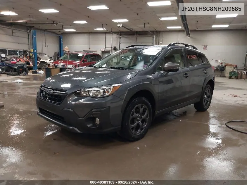 2022 Subaru Crosstrek Sport VIN: JF2GTHSC8NH209685 Lot: 40381109