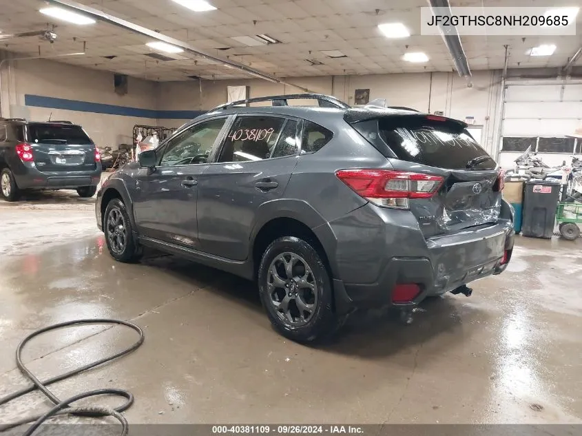 2022 Subaru Crosstrek Sport VIN: JF2GTHSC8NH209685 Lot: 40381109