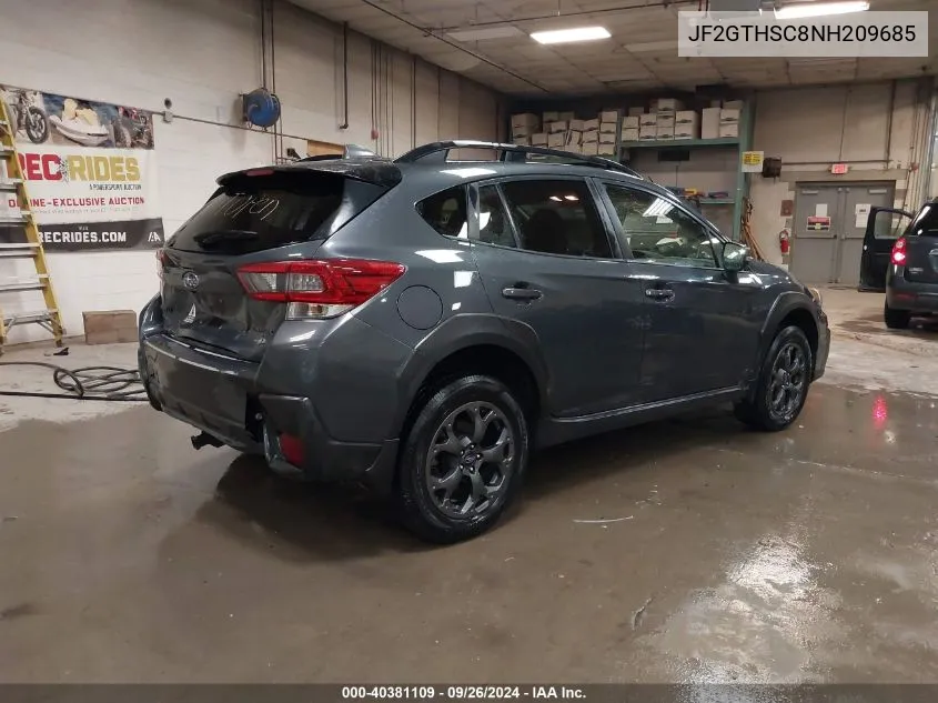 2022 Subaru Crosstrek Sport VIN: JF2GTHSC8NH209685 Lot: 40381109