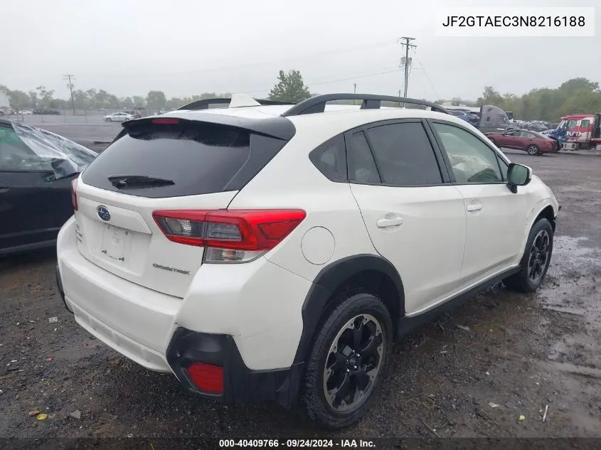 2022 Subaru Crosstrek Premium VIN: JF2GTAEC3N8216188 Lot: 40409766