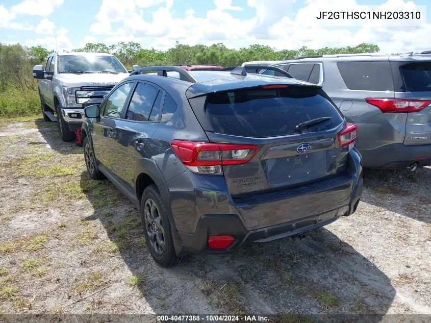 2022 Subaru Crosstrek Sport VIN: JF2GTHSC1NH203310 Lot: 40477388