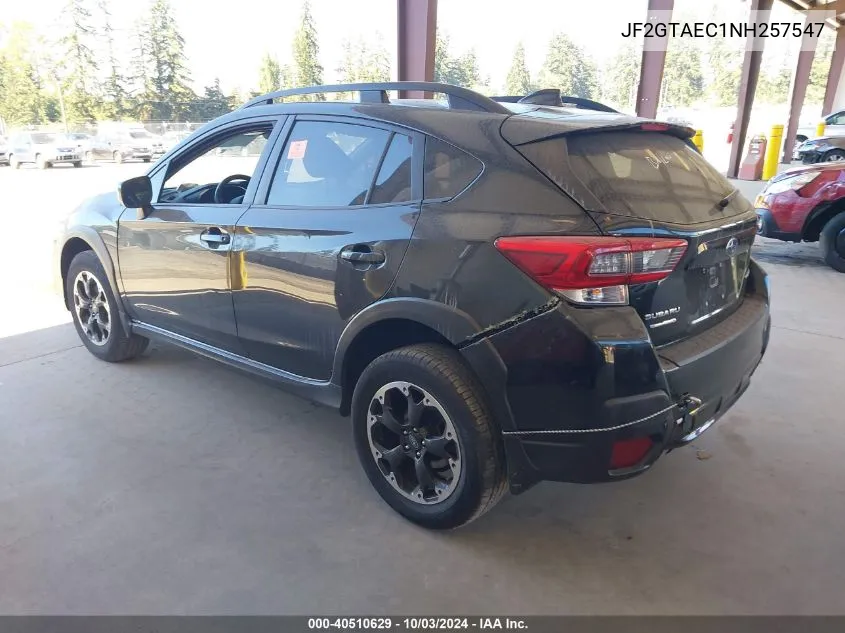 2022 Subaru Crosstrek Premium VIN: JF2GTAEC1NH257547 Lot: 40510629