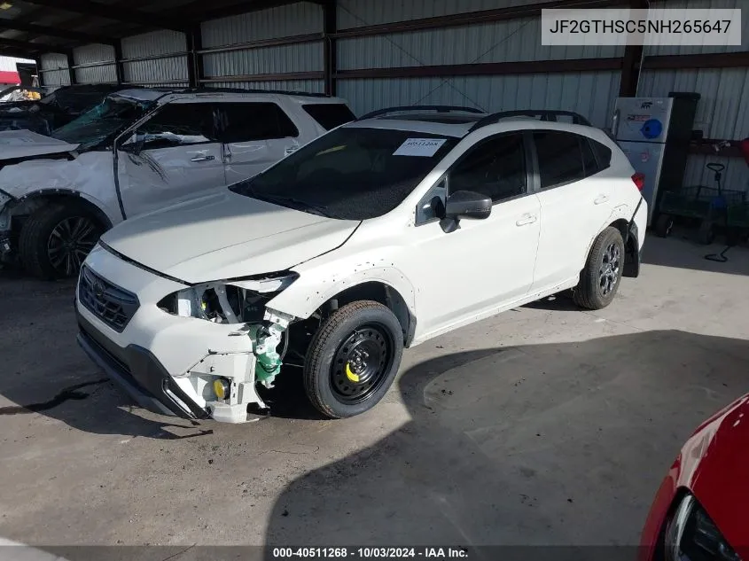 2022 Subaru Crosstrek Sport VIN: JF2GTHSC5NH265647 Lot: 40511268