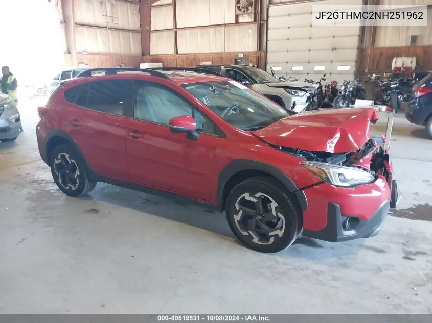 2022 Subaru Crosstrek Limited VIN: JF2GTHMC2NH251962 Lot: 40519531