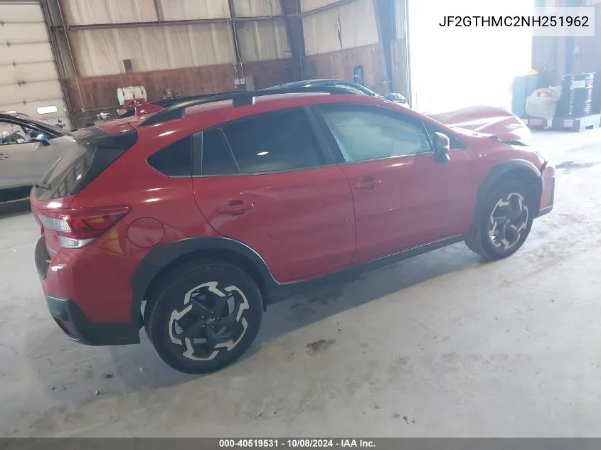 2022 Subaru Crosstrek Limited VIN: JF2GTHMC2NH251962 Lot: 40519531