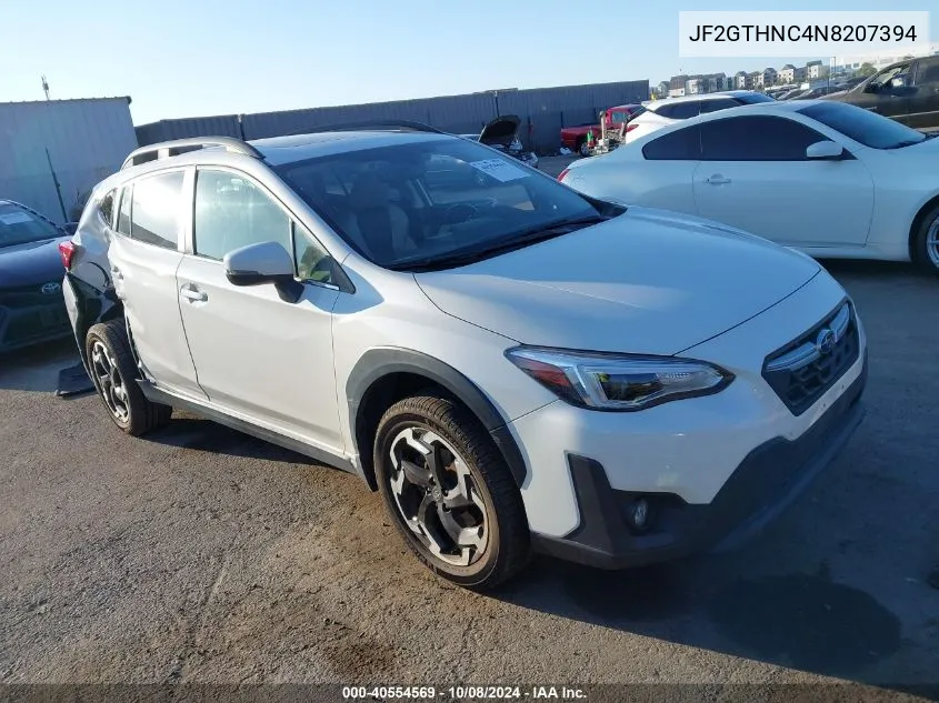 2022 Subaru Crosstrek Limited VIN: JF2GTHNC4N8207394 Lot: 40554569