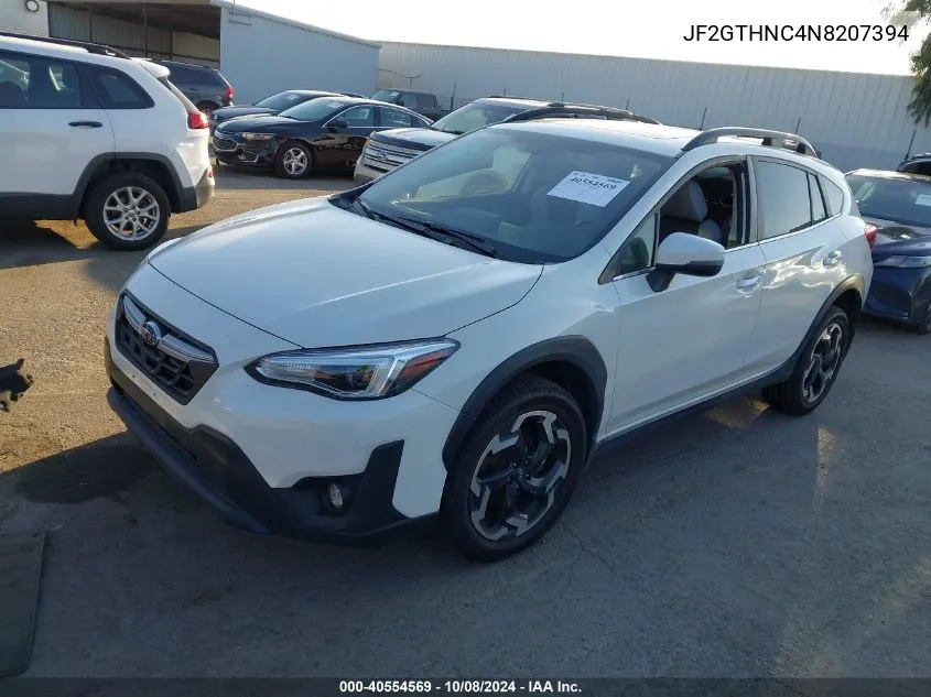 2022 Subaru Crosstrek Limited VIN: JF2GTHNC4N8207394 Lot: 40554569