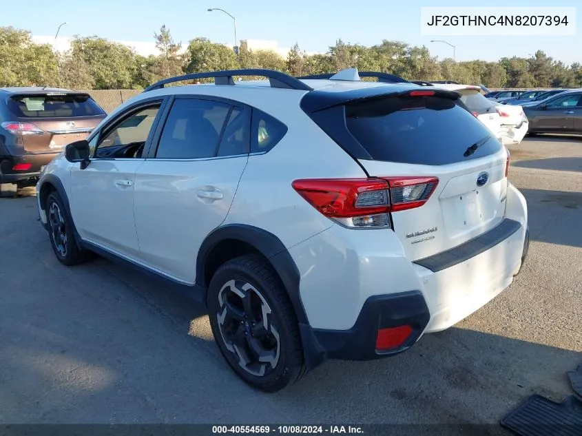 2022 Subaru Crosstrek Limited VIN: JF2GTHNC4N8207394 Lot: 40554569