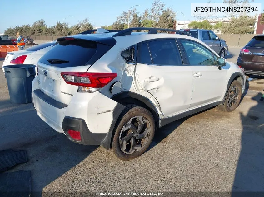 2022 Subaru Crosstrek Limited VIN: JF2GTHNC4N8207394 Lot: 40554569