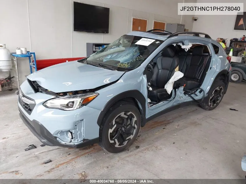 2023 Subaru Crosstrek Limited VIN: JF2GTHNC1PH278040 Lot: 40034760