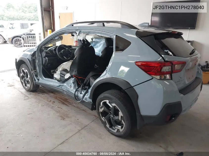 2023 Subaru Crosstrek Limited VIN: JF2GTHNC1PH278040 Lot: 40034760