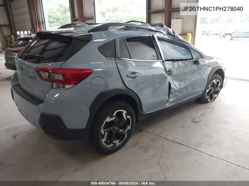 2023 Subaru Crosstrek Limited VIN: JF2GTHNC1PH278040 Lot: 40034760