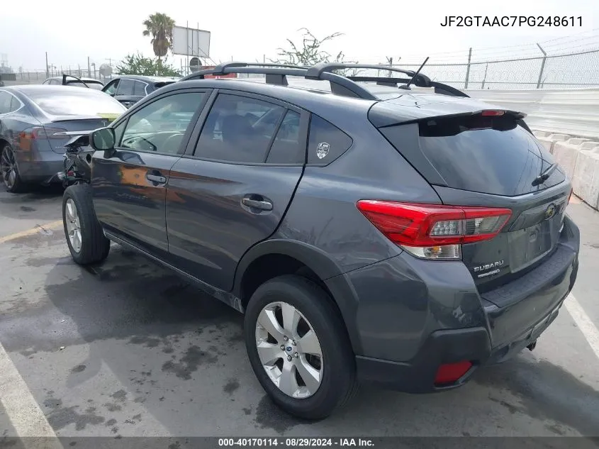 2023 Subaru Crosstrek VIN: JF2GTAAC7PG248611 Lot: 40170114