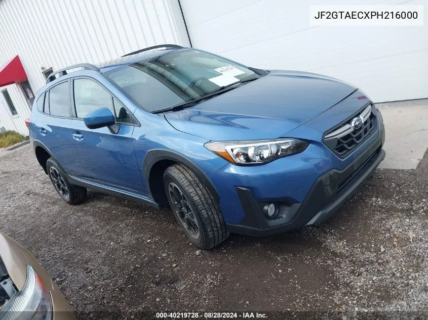 2023 Subaru Crosstrek Premium VIN: JF2GTAECXPH216000 Lot: 40219728