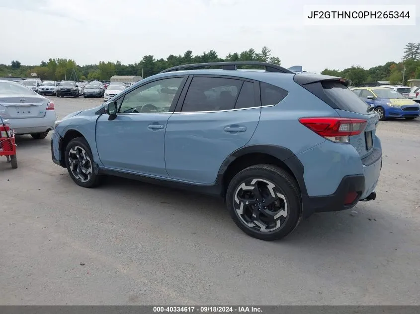 2023 Subaru Crosstrek Limited VIN: JF2GTHNC0PH265344 Lot: 40334617