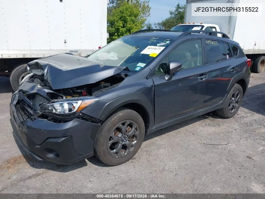 2023 Subaru Crosstrek Sport VIN: JF2GTHRC5PH315522 Lot: 40354675