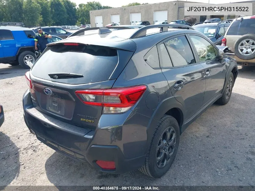 2023 Subaru Crosstrek Sport VIN: JF2GTHRC5PH315522 Lot: 40354675