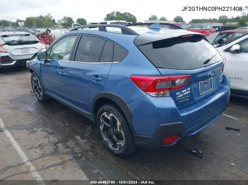 2023 Subaru Crosstrek Limited VIN: JF2GTHNC0PH221408 Lot: 40463789