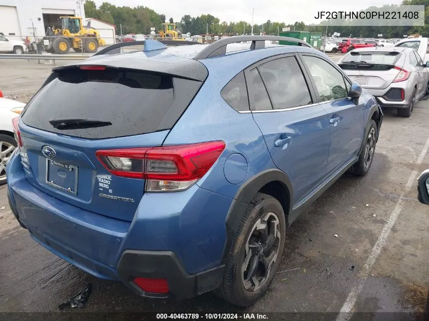 2023 Subaru Crosstrek Limited VIN: JF2GTHNC0PH221408 Lot: 40463789