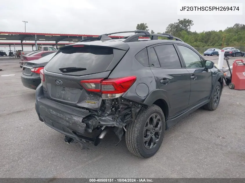 2023 Subaru Crosstrek Sport VIN: JF2GTHSC5PH269474 Lot: 40505151