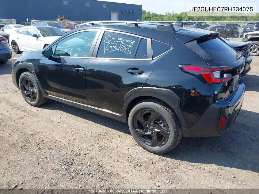 2024 Subaru Crosstrek Sport VIN: JF2GUHFC7RH334075 Lot: 12079638