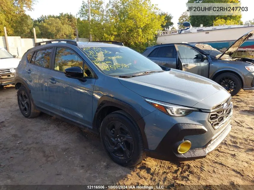 2024 Subaru Crosstrek VIN: JF2GUHFC2RH247703 Lot: 12116506