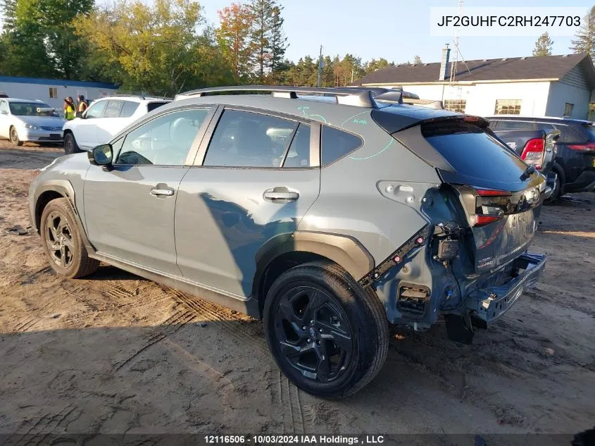 2024 Subaru Crosstrek VIN: JF2GUHFC2RH247703 Lot: 12116506