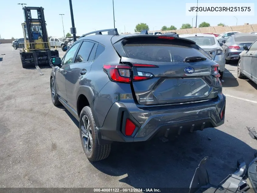 2024 Subaru Crosstrek Premium VIN: JF2GUADC3RH251575 Lot: 40081122