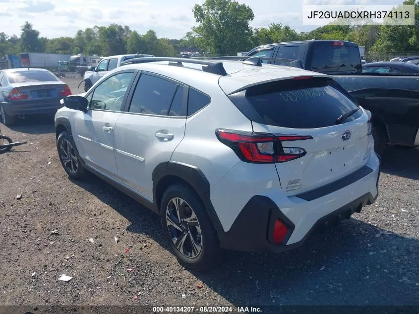 2024 Subaru Crosstrek Premium VIN: JF2GUADCXRH374113 Lot: 40134207