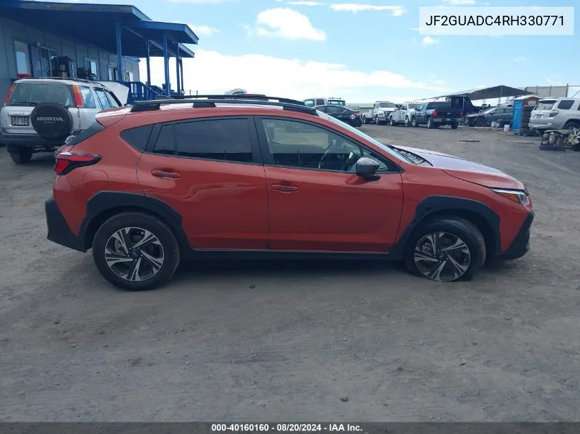 2024 Subaru Crosstrek Premium VIN: JF2GUADC4RH330771 Lot: 40160160