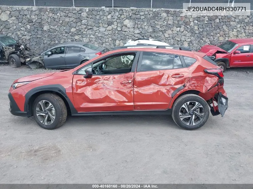 2024 Subaru Crosstrek Premium VIN: JF2GUADC4RH330771 Lot: 40160160