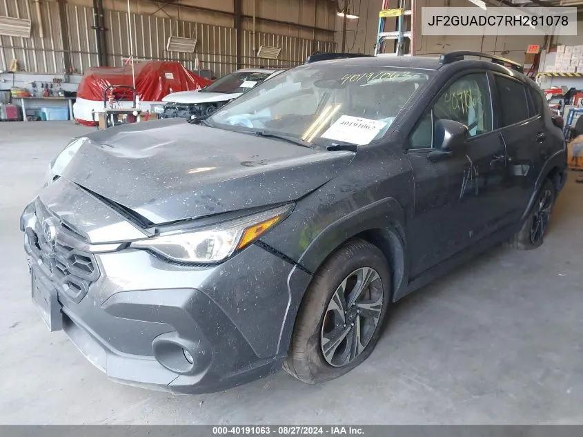 2024 Subaru Crosstrek Premium VIN: JF2GUADC7RH281078 Lot: 40191063