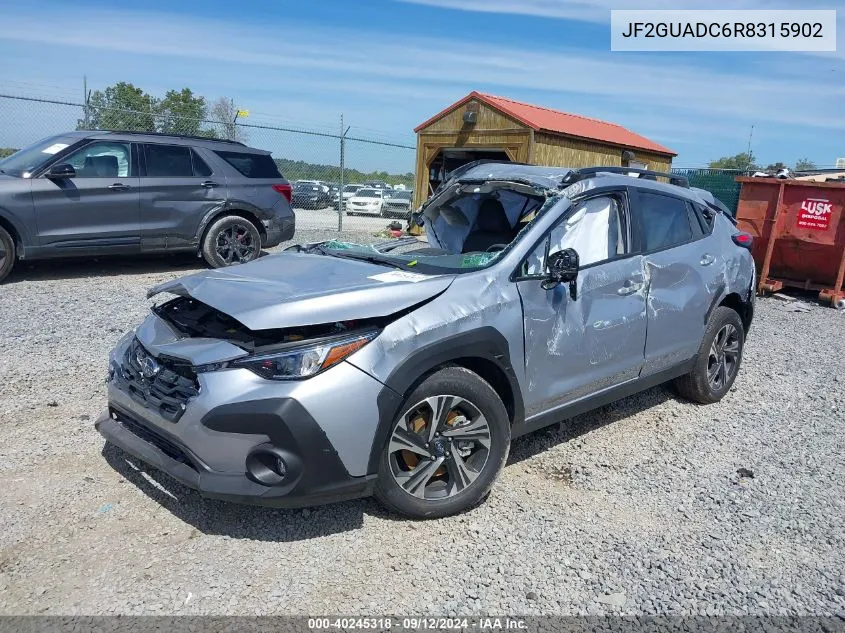 2024 Subaru Crosstrek Premium VIN: JF2GUADC6R8315902 Lot: 40245318