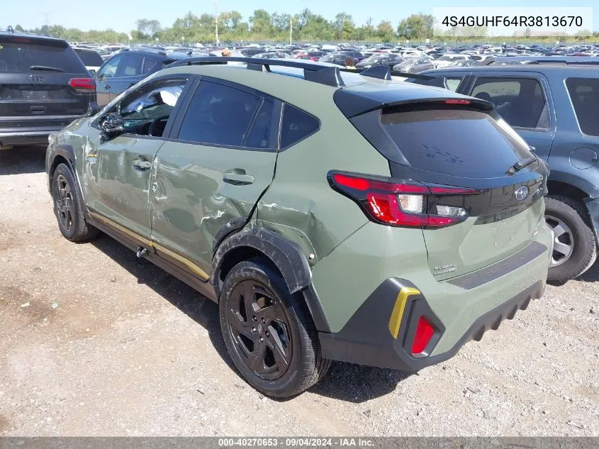 2024 Subaru Crosstrek Sport VIN: 4S4GUHF64R3813670 Lot: 40270653