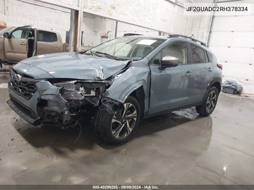 2024 Subaru Crosstrek Premium VIN: JF2GUADC2RH378334 Lot: 40299285