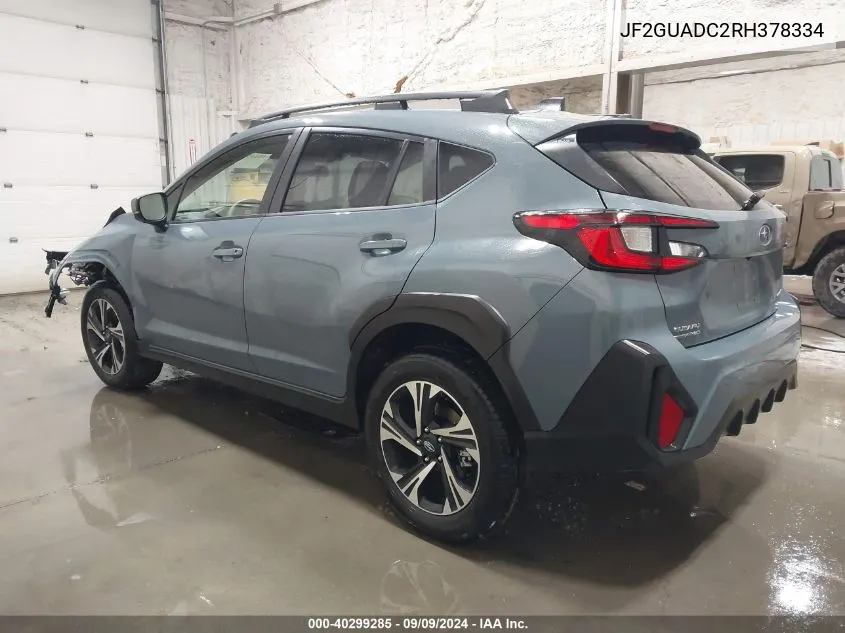 2024 Subaru Crosstrek Premium VIN: JF2GUADC2RH378334 Lot: 40299285