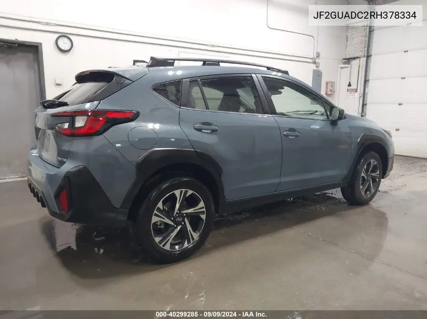 2024 Subaru Crosstrek Premium VIN: JF2GUADC2RH378334 Lot: 40299285